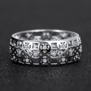 ✨ Dainty Carved Colorful Gems Eternity Zircon Vintage Ring for WomenEVGG1359